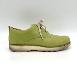 SAMUEL HUBBARD Men's Green Leather Lace Up Business Casual Shoes Size 11